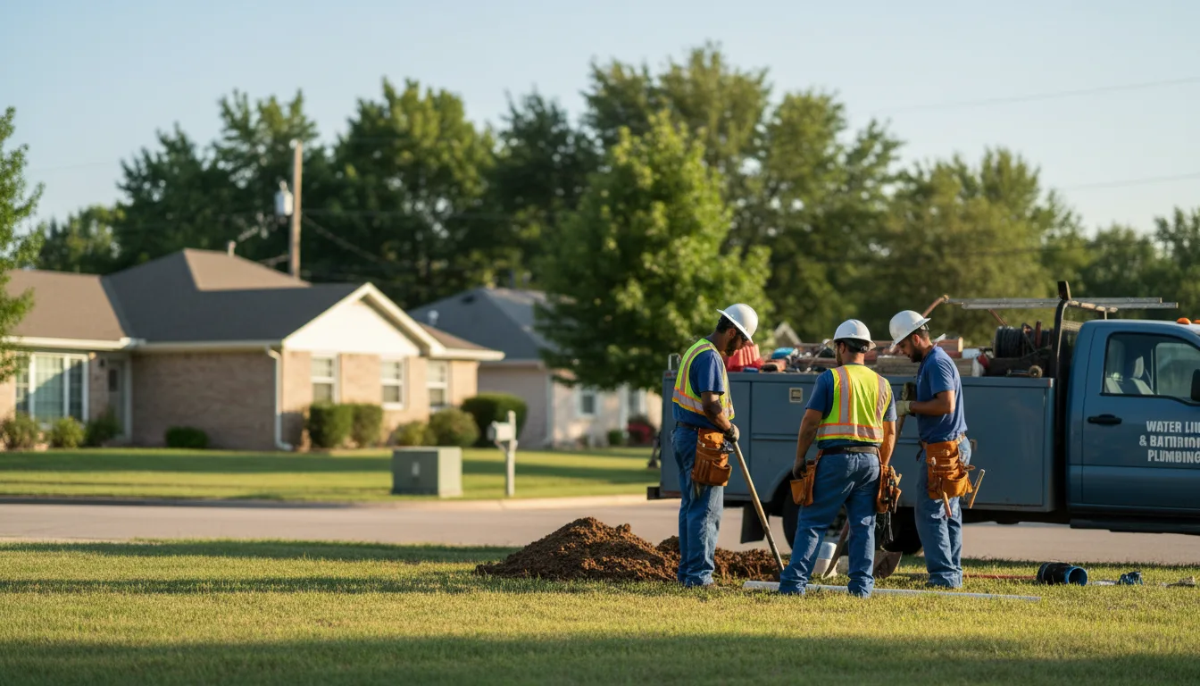 Residential water line and bathroom plumbing service in Timblin, PA